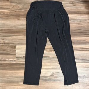 Lululemon Yoga Pant Cupro Foldover Size 10 Black Pockets Dance Gym High Waist